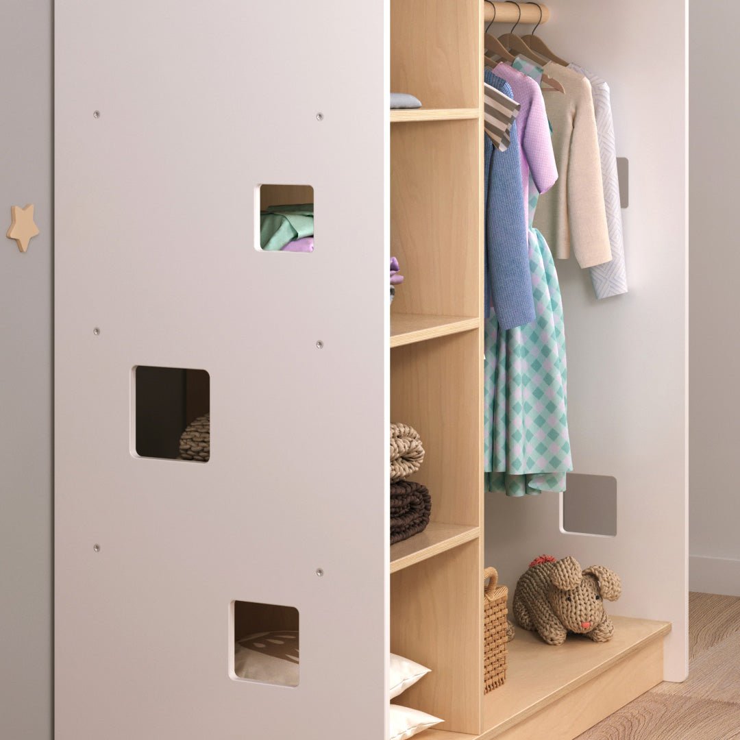 Open kinderkledingkast – wit
