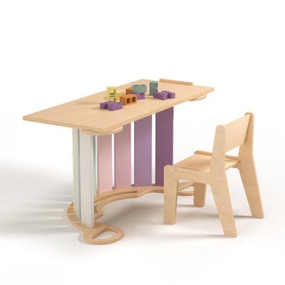 Kinder speeltafel met stoel & speeltoestel (wip) – pastelkleuren