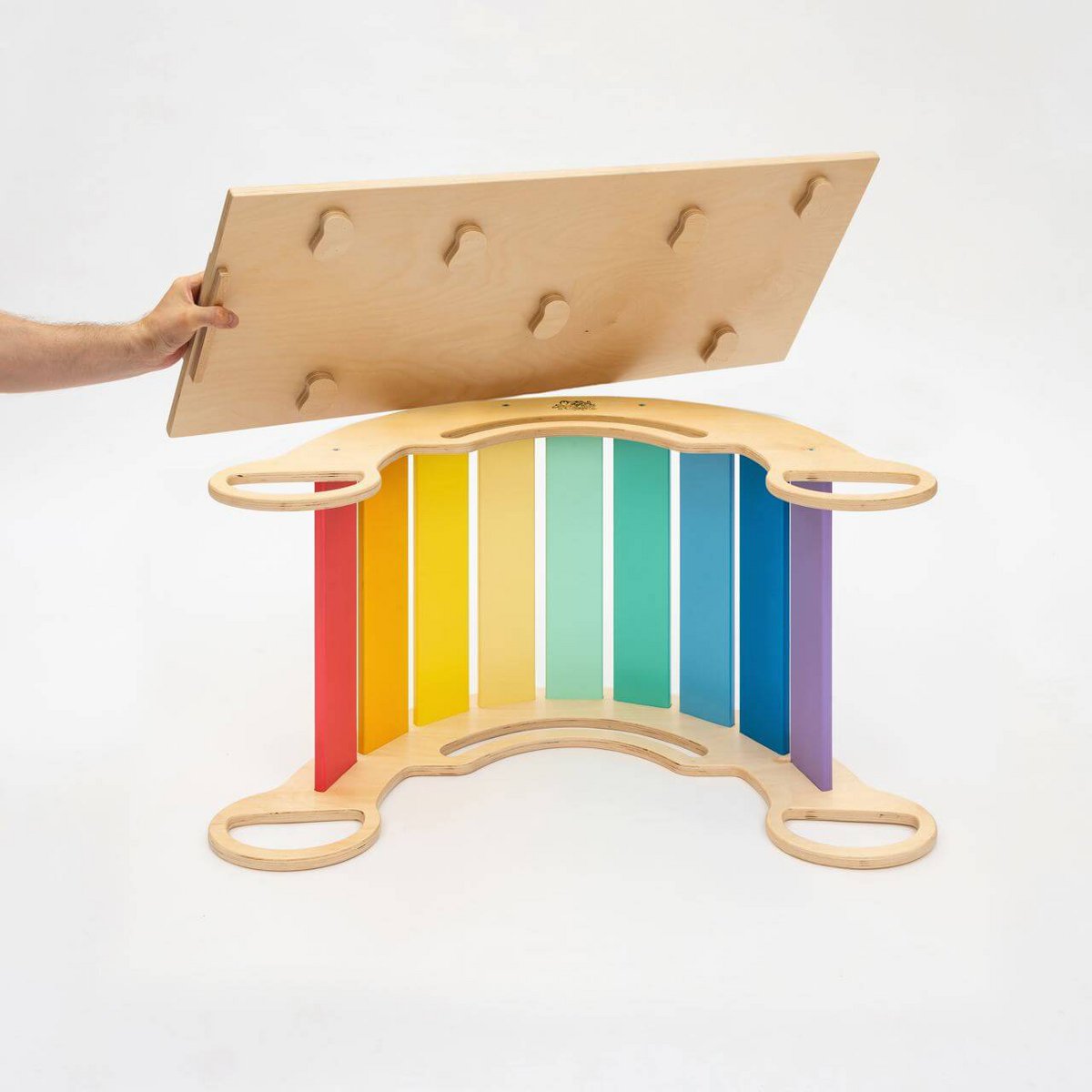 Balansboog & glijplank in regenboogtinten