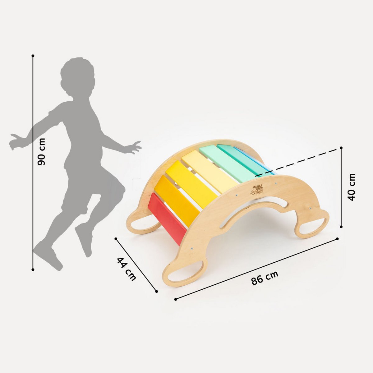 Houten Balansboog – 5-in-1 speelboog in regenboogkleur
