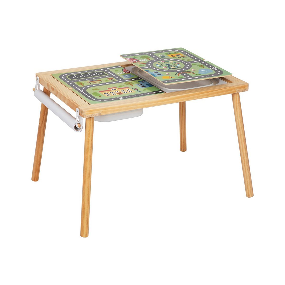 Creatieve speeltafel met teken- en speelblad