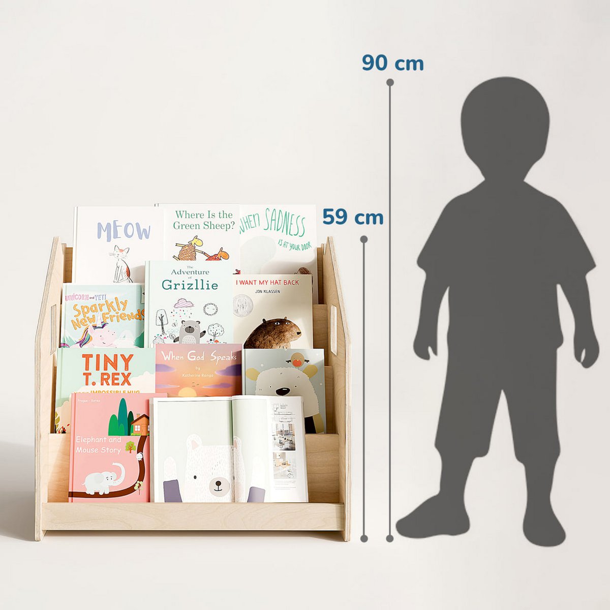 Kleine Lezers Boekenrek – kinderboekenrek op kinderhoogte