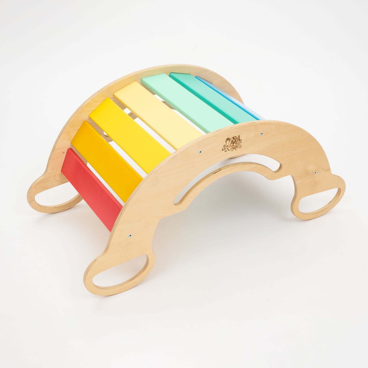 Houten Balansboog – 5-in-1 speelboog in regenboogkleur