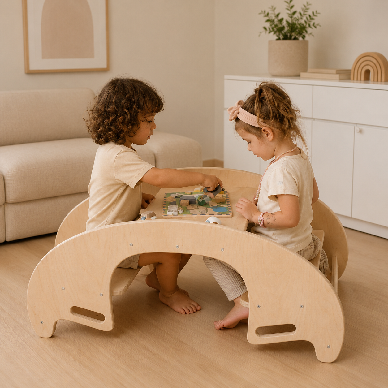2-in-1 Houten Wipwap en Speeltafel