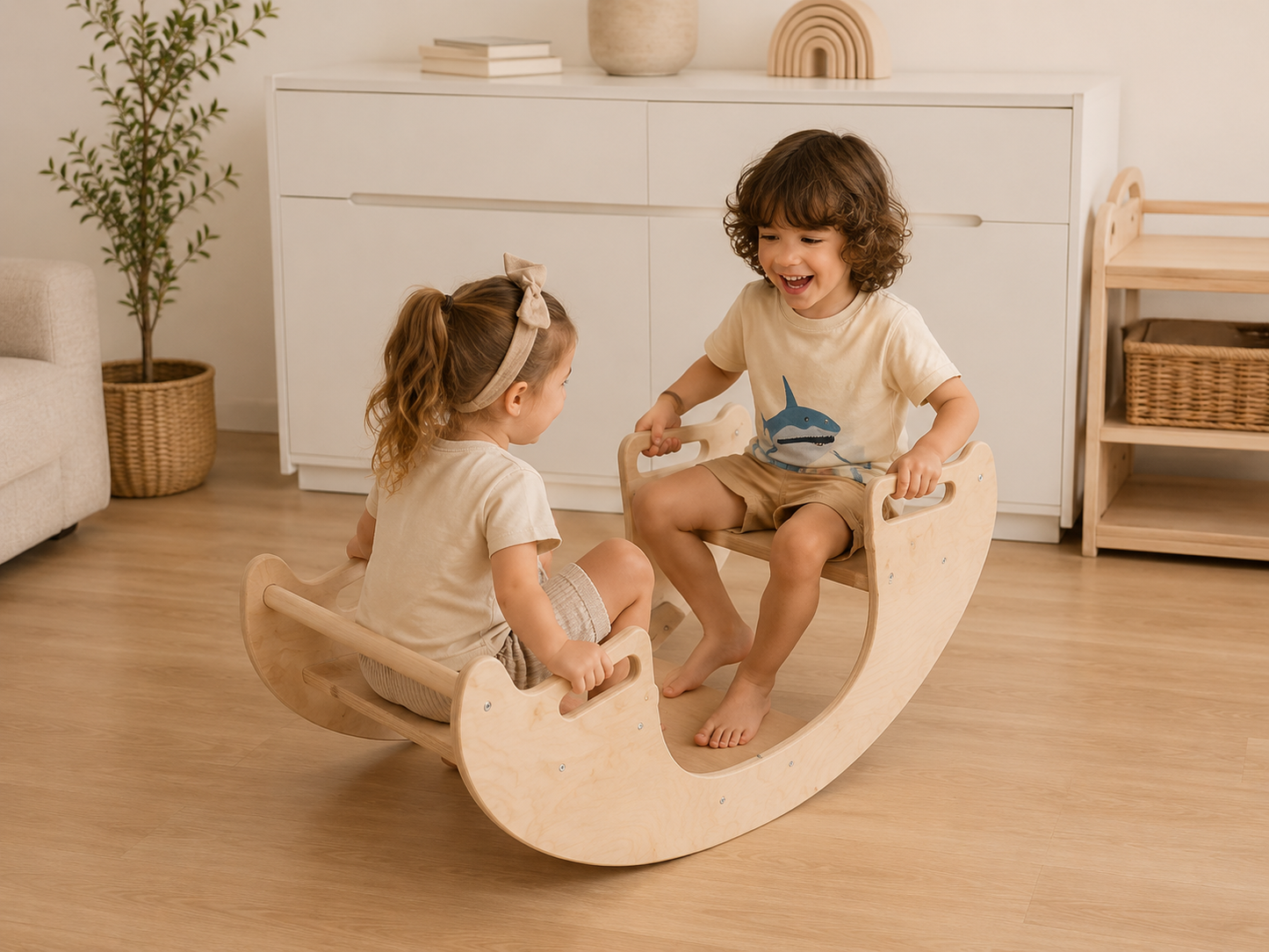 2-in-1 Houten Wipwap en Speeltafel