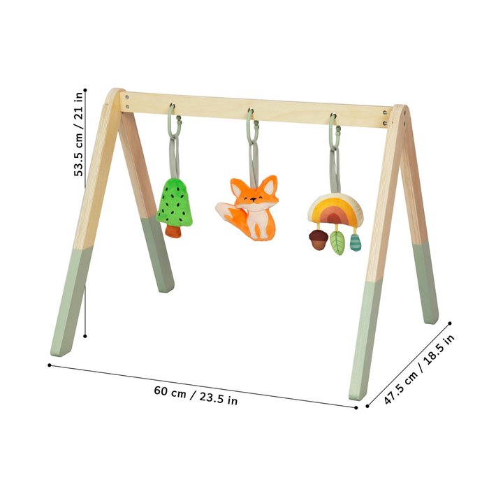 Houten Babygym met Speelhangers | Montessori Babyspeelgoed