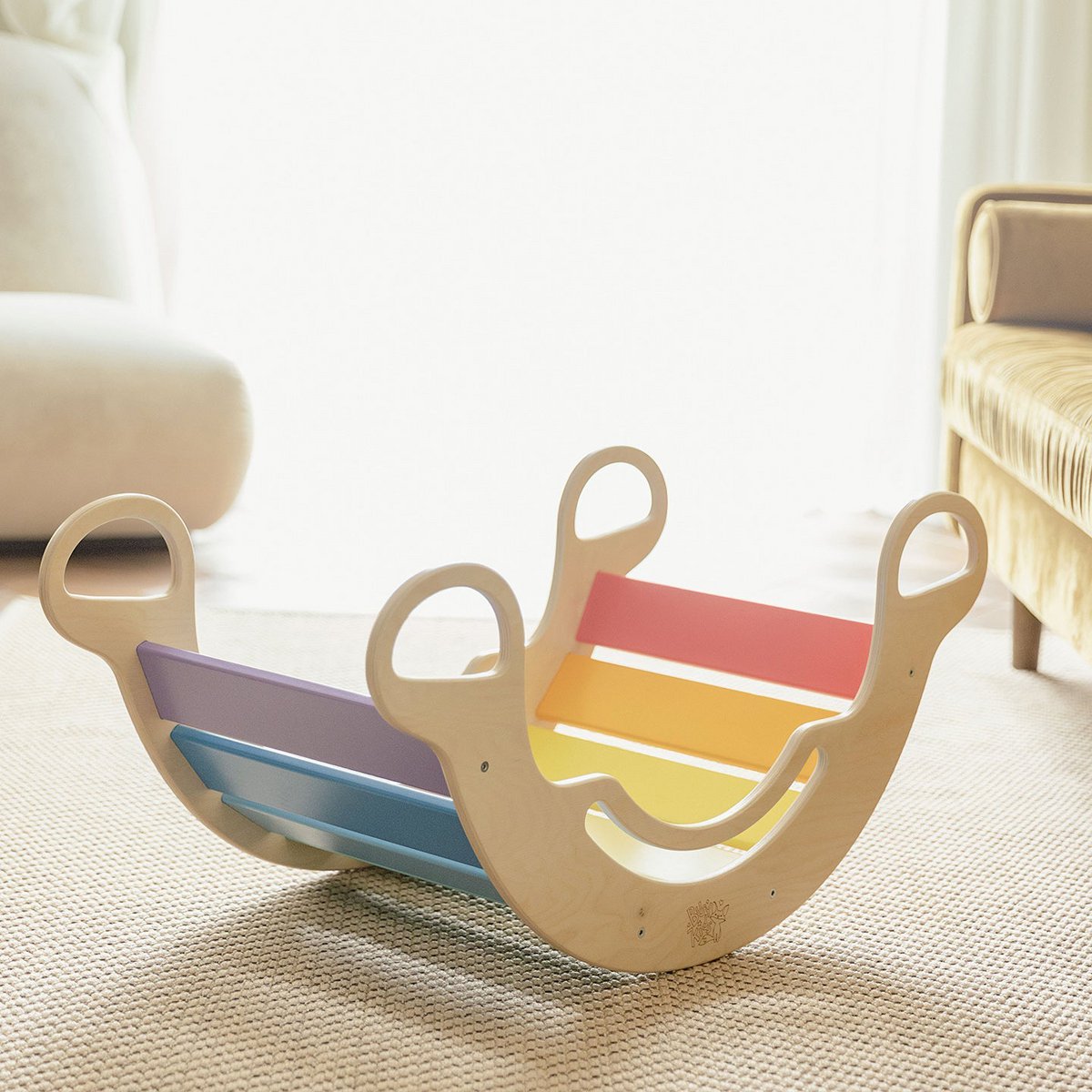 Houten Balansboog – 5-in-1 speelboog in regenboogkleur
