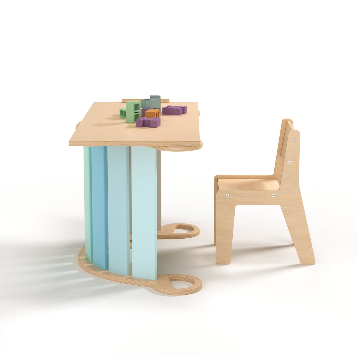 Kinder speeltafel met stoel & speeltoestel (wip) – Mint